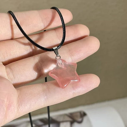 Pentagram Star Crystal Pendant Necklace