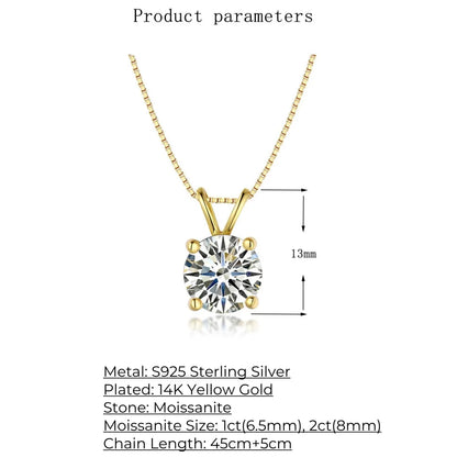 1 2Ct Moissanite Pendant Necklace