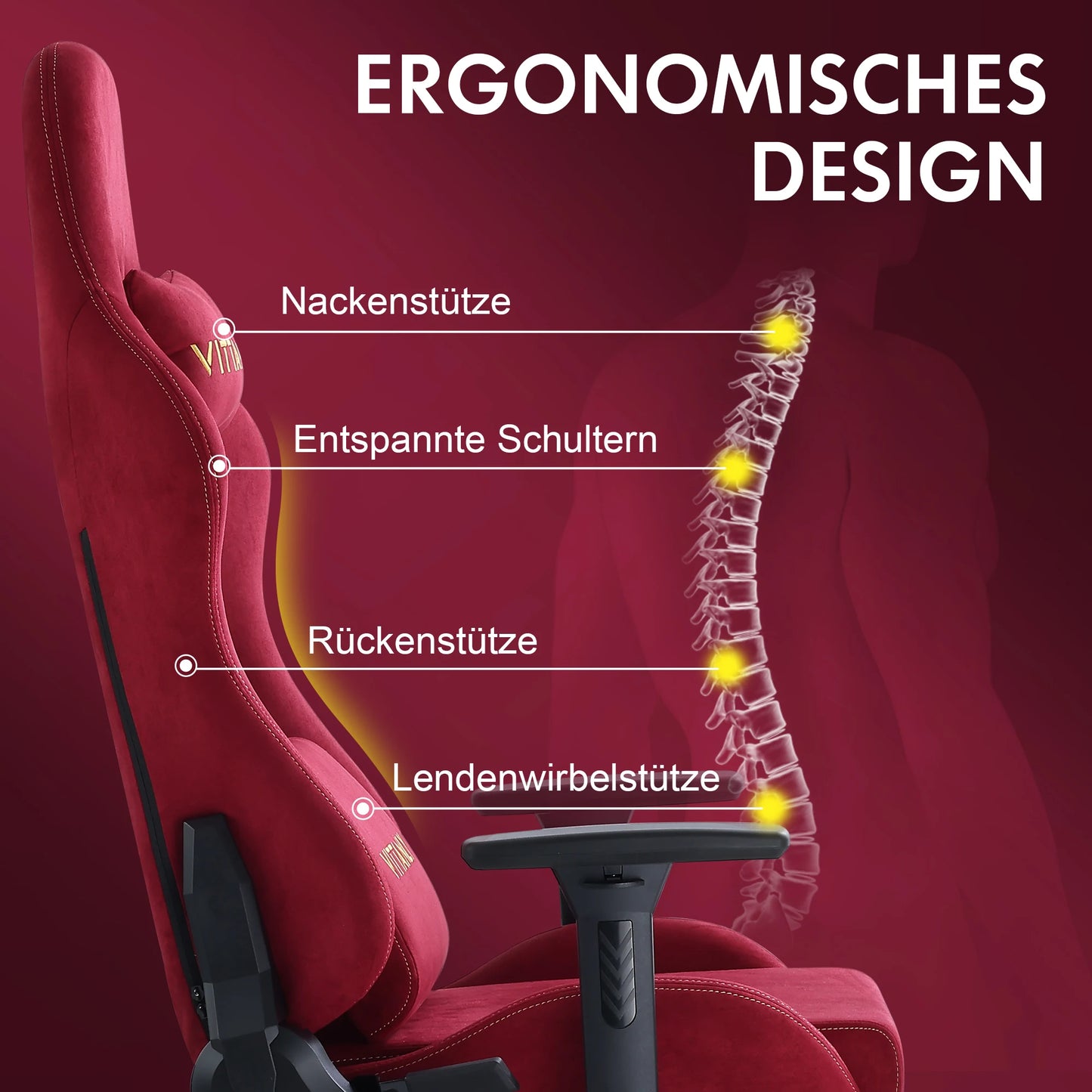 Ergonomic Red Gaming Chair For