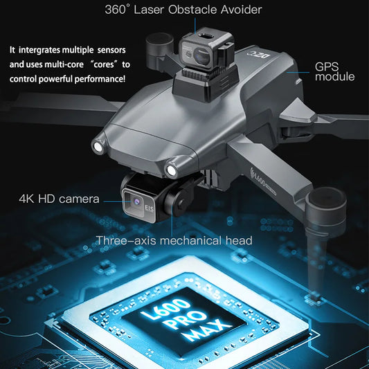 L600 PROMAX Drone 4K Professional 5G GPS HD 3-axis Gimbal Photography Brushless Foldable Quadcopter RC Distance 3KM Drones Toys