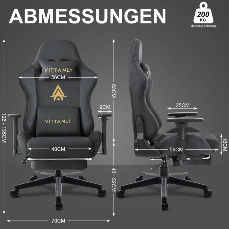Kitinjoy Natural Suede Gaming Chair