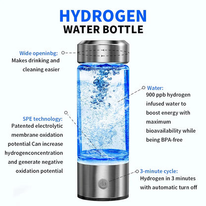 Luxury Hydrogen Water Bottle – Portable Ionizer for Wellness & Hydration