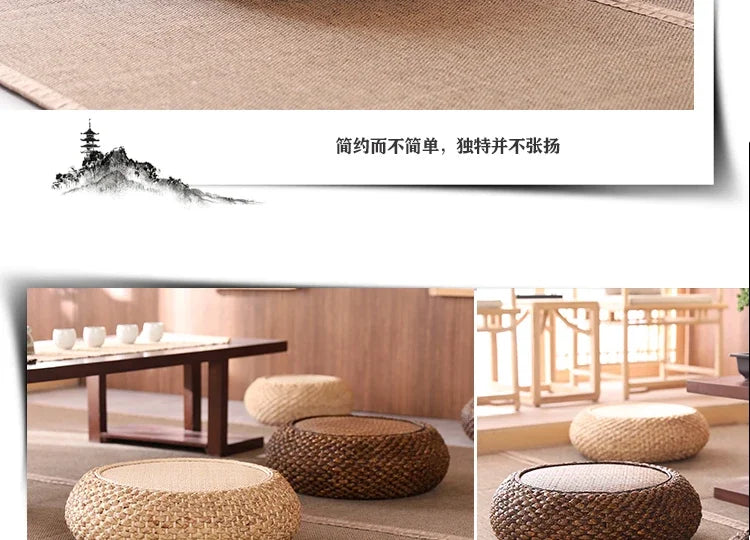 Natural Straw Tatami Pouf