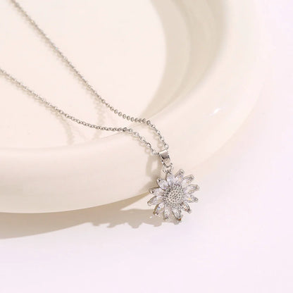 Classic Sunflower Cubic Zirconia Pendant