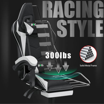 Gaming Chair With Footrest Gamer