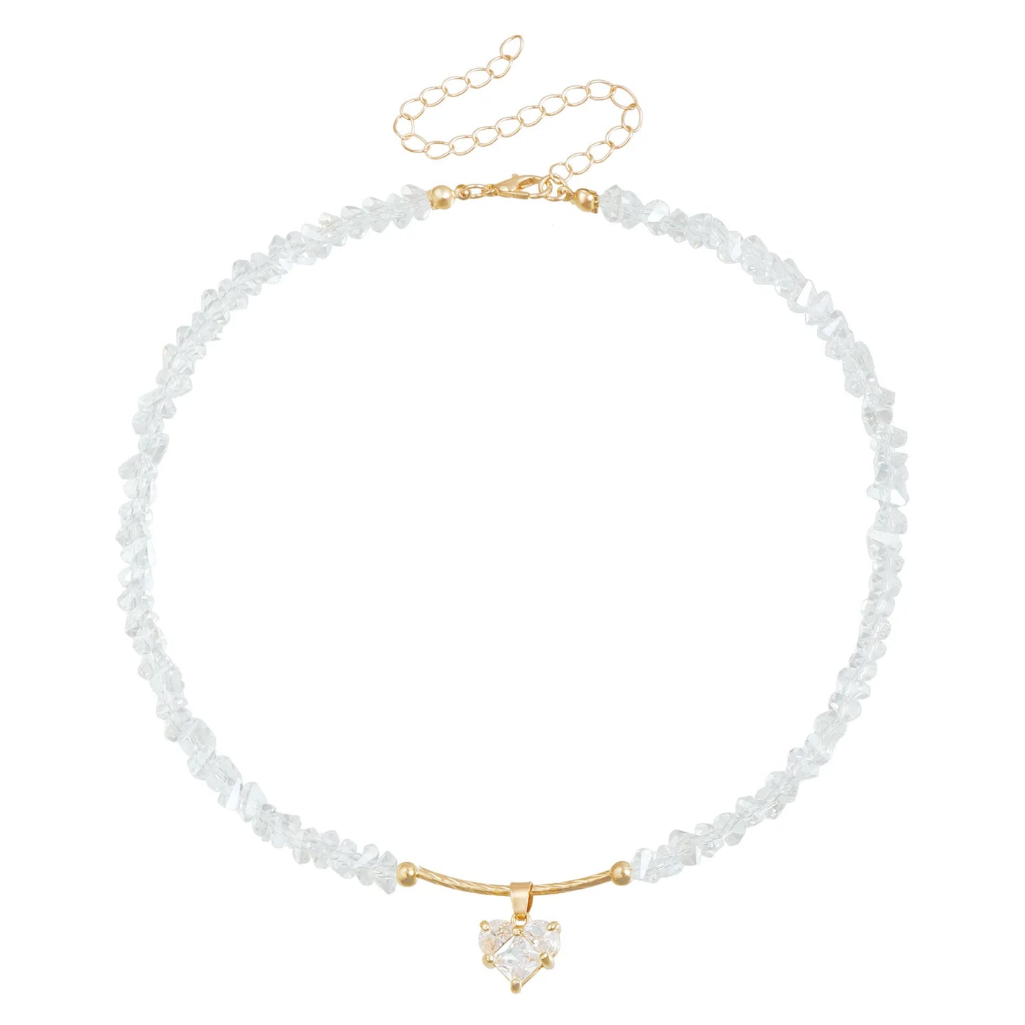 Heart Beaded Necklace Boho Elegant