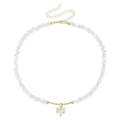 Heart Beaded Necklace Boho Elegant