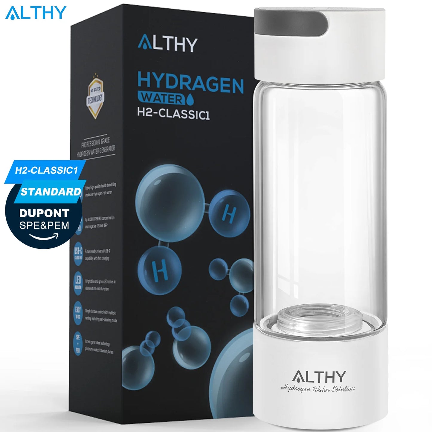 ALTHY Hydrogen Rich Water Generator Bottle