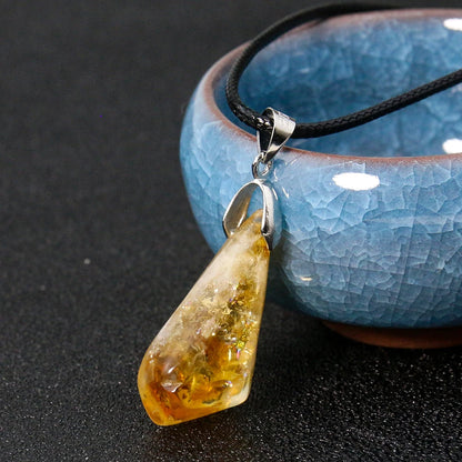 1Pc Natural Citrine Necklace Energy