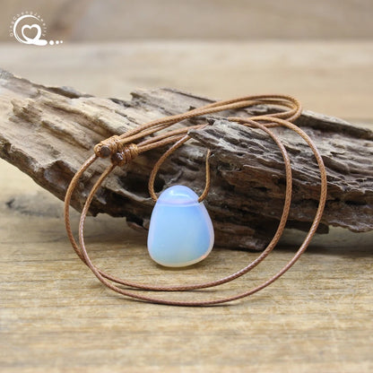 Natural Stone Nugget Pendant Necklace