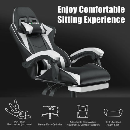 Gaming Chair With Footrest Gamer