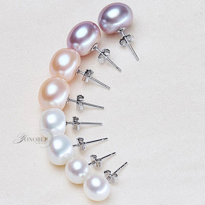 Genuine Freshwater Pearl Stud Earrings