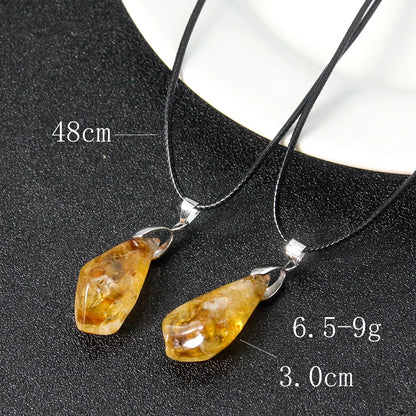 1Pc Natural Citrine Necklace Energy