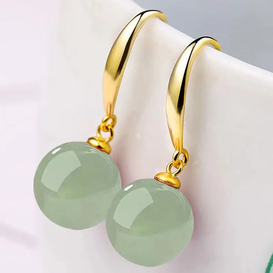 Vintage Palace Green Jade Earrings