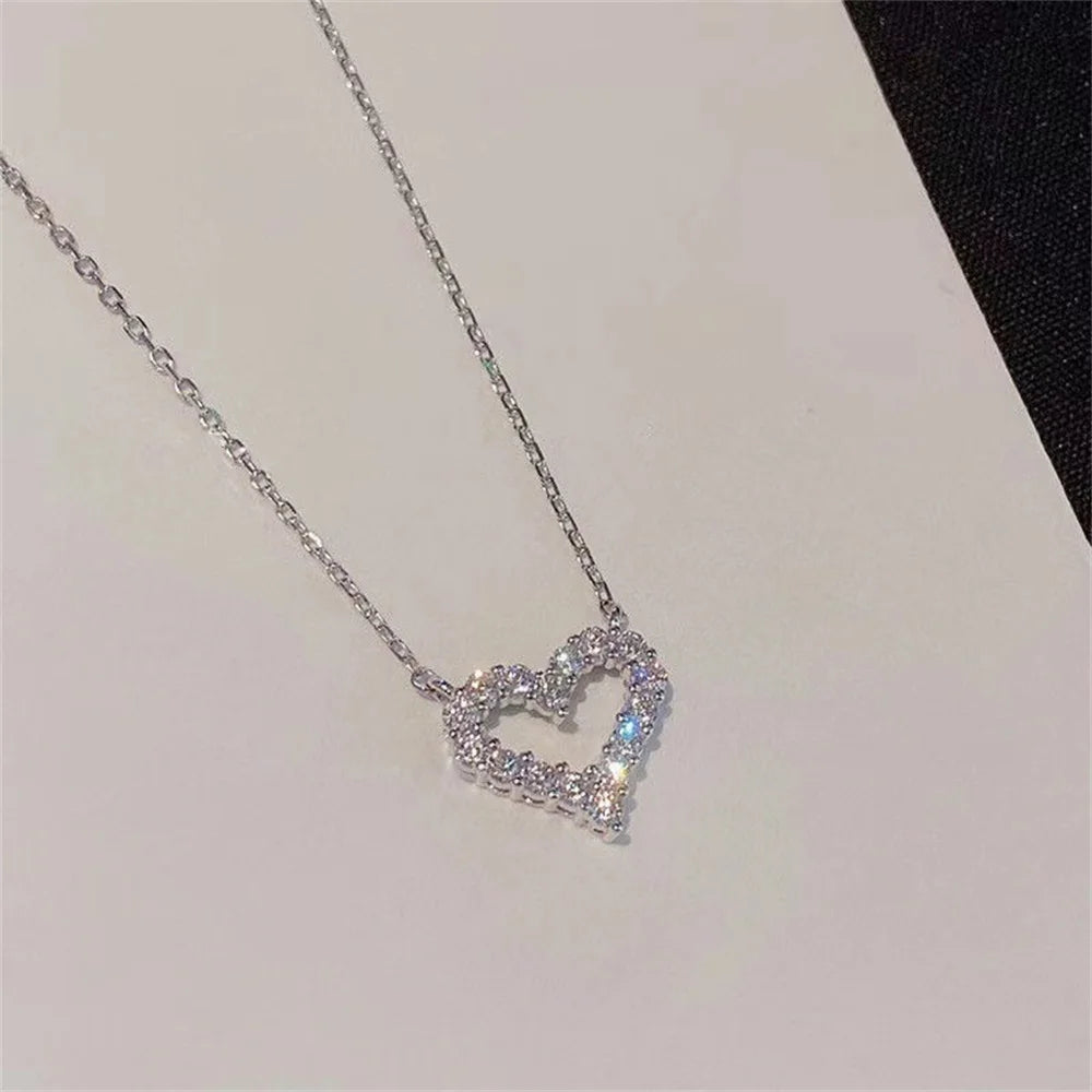 Kpop Crystal Hollow Love Pendant