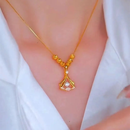Authentic 18K Gold Diamond Ginkgo