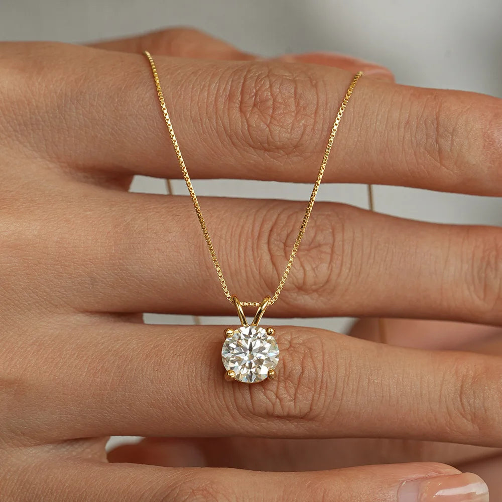 1 2Ct Moissanite Pendant Necklace