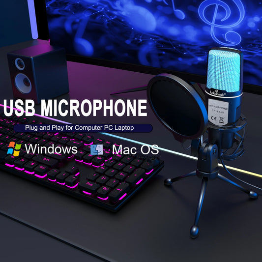Usb Rgb Microfone Condensador Wire