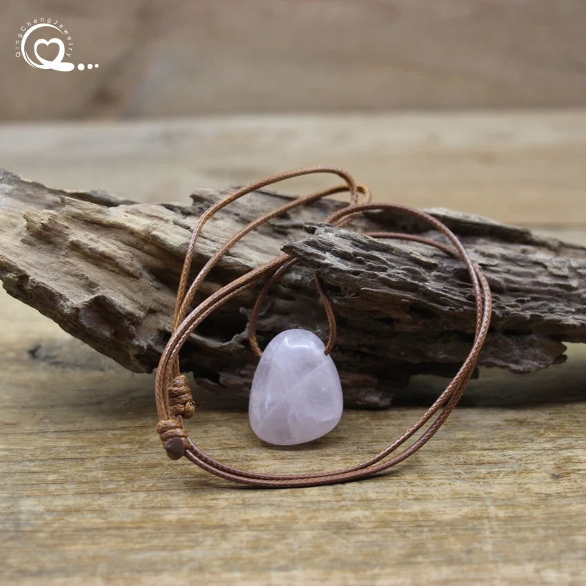 Natural Stone Nugget Pendant Necklace