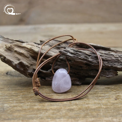 Natural Stone Nugget Pendant Necklace