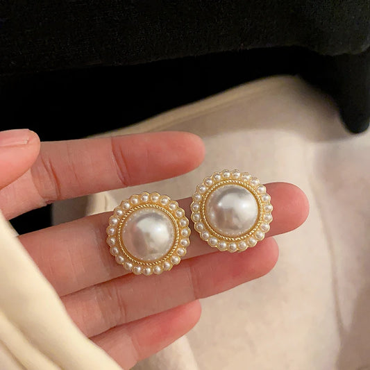 Delicate Imitation Pearl Stud Earrings