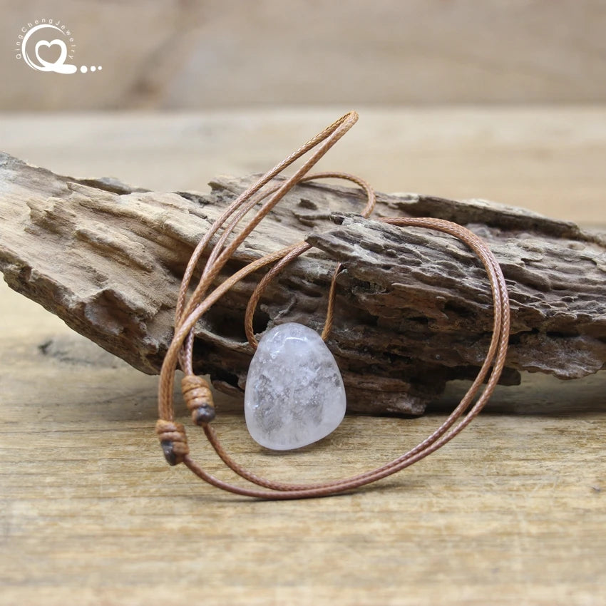 Natural Stone Nugget Pendant Necklace