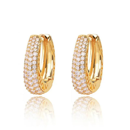 Huitan Hollow Gold Color Hoop