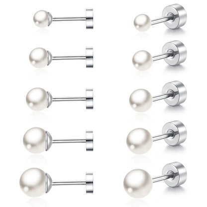 2Pcs Simple Imitation Pearl Stud