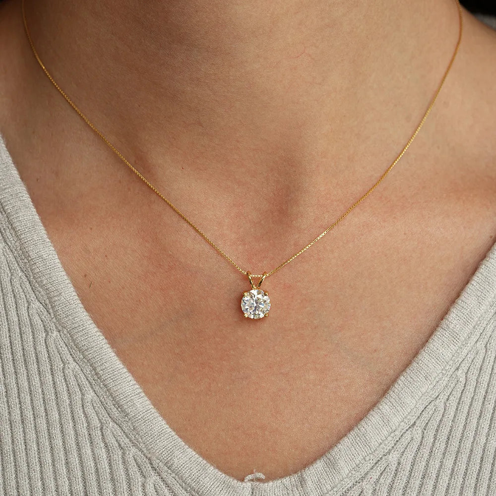 1 2Ct Moissanite Pendant Necklace