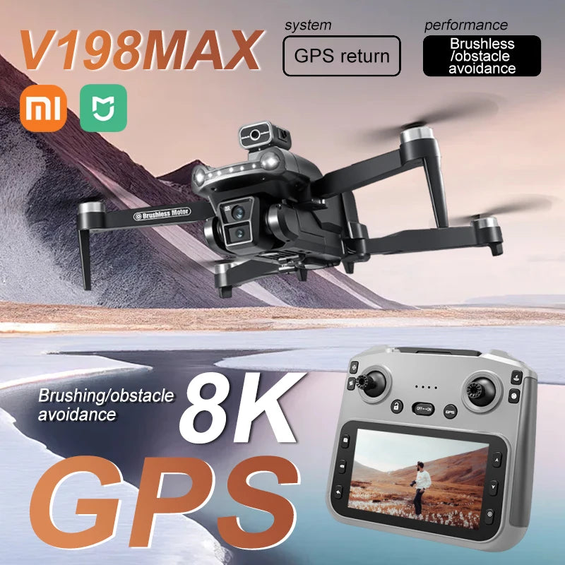 Xiaomi Mijia V198MAX Drone 8K Profesional FPV Brushless Laser obstacle avoidance Aerial Optical Foldable Quadcopter Mini 4K Dron