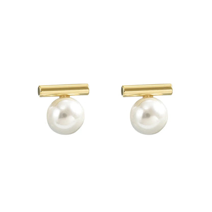 Simple Imitation Pearl Stud Earrings