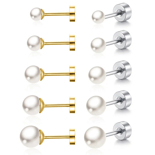 2Pcs Simple Imitation Pearl Stud