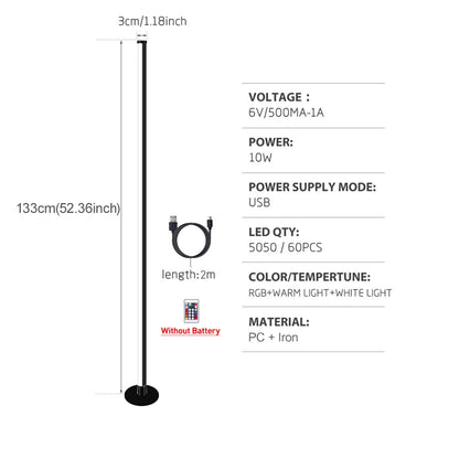 133Cm Rgb Led Floor Lamp