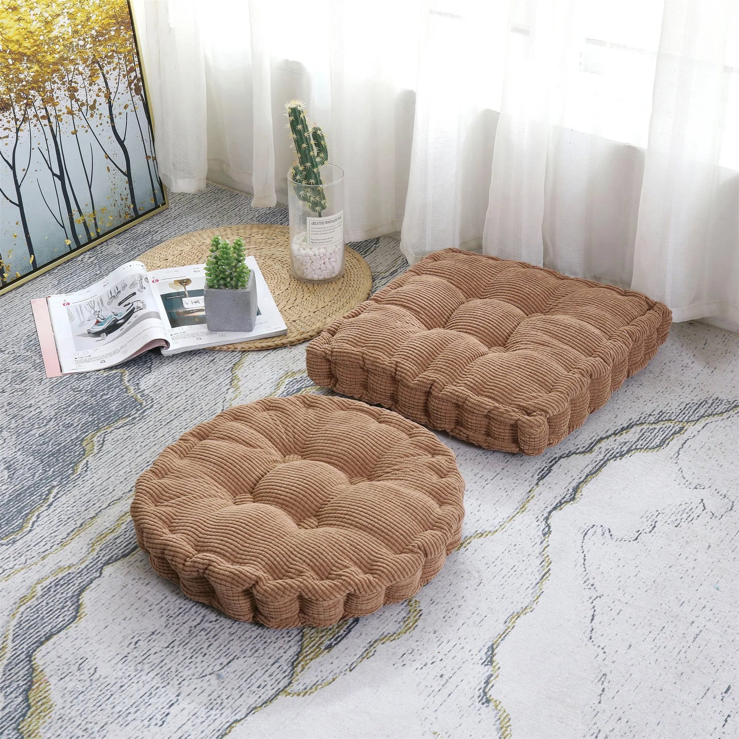 Tufted Round Floor Cushion