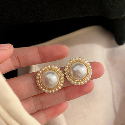Delicate Imitation Pearl Stud Earrings