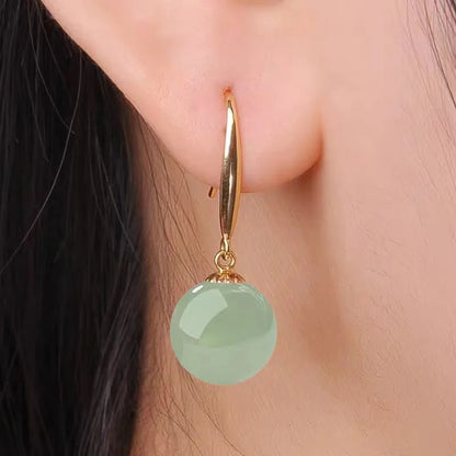 Vintage Palace Green Jade Earrings