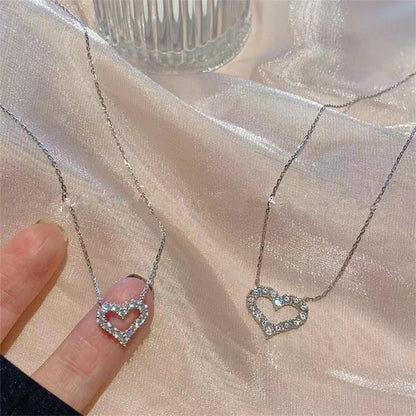 Kpop Crystal Hollow Love Pendant