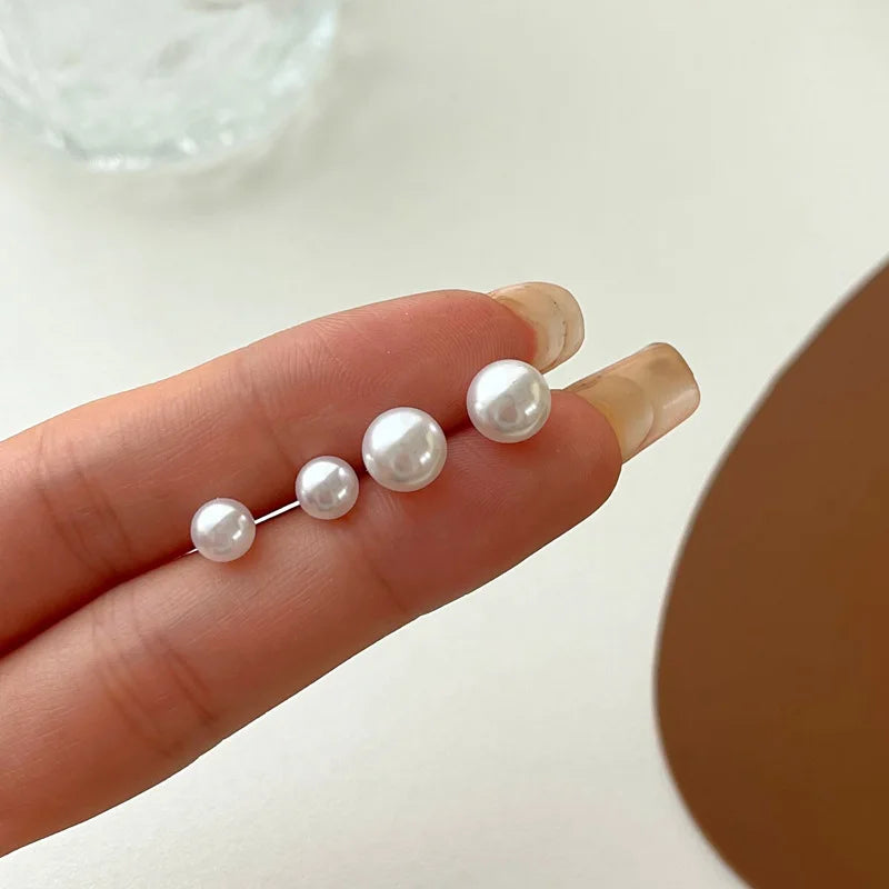 2Pcs Simple Imitation Pearl Stud