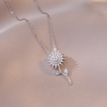 Classic Sunflower Cubic Zirconia Pendant