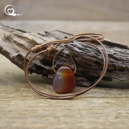 Natural Stone Nugget Pendant Necklace