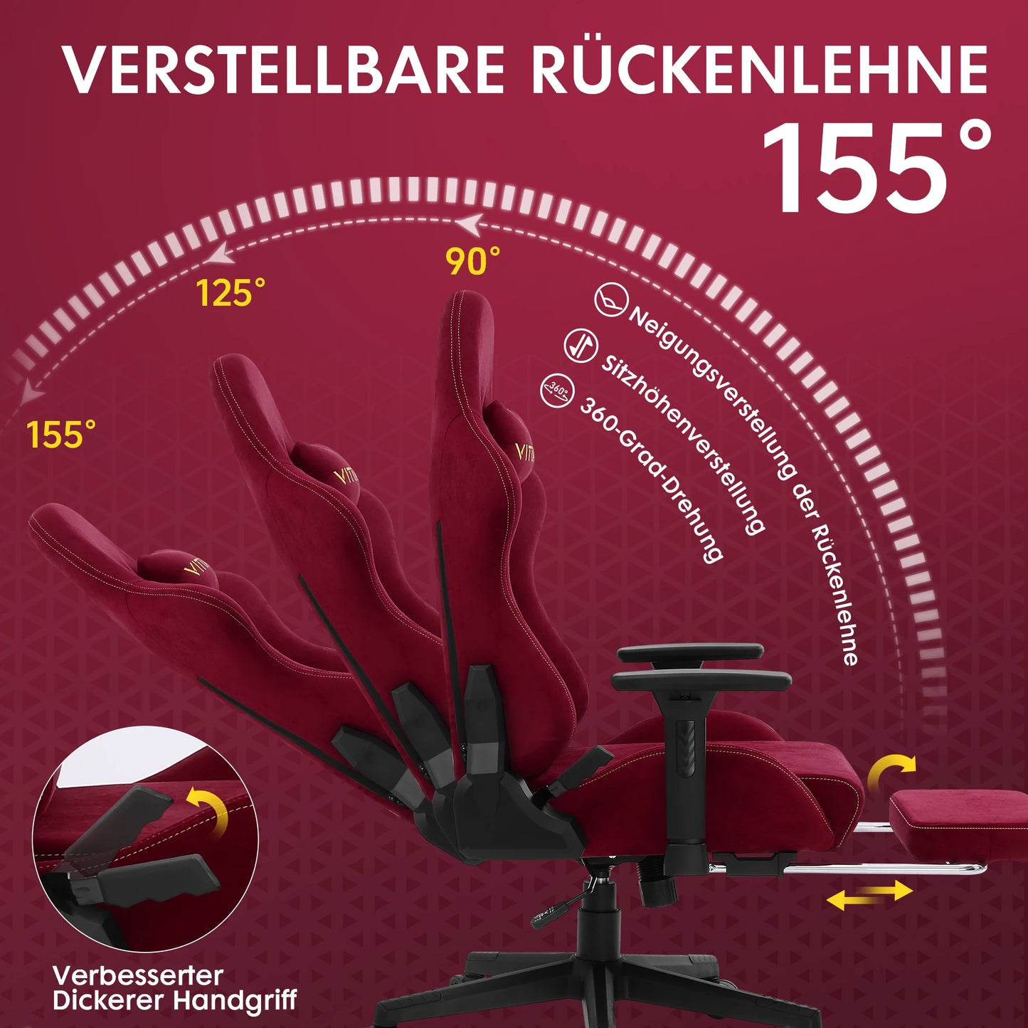 Ergonomic Red Gaming Chair For