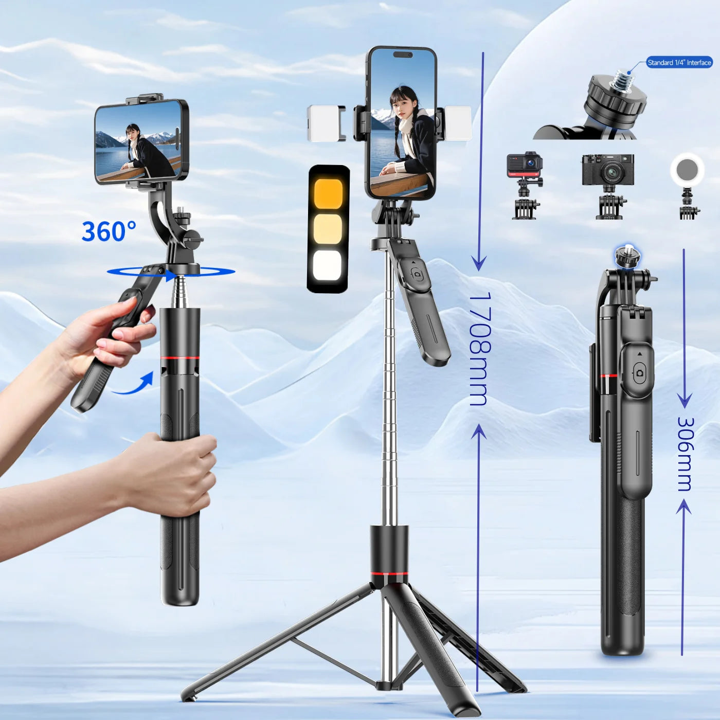 Meuyag Selfie Stick With 1708Mm